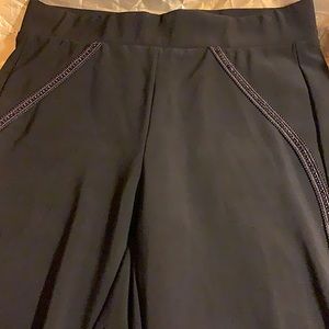 J. RIBKOFF SZ 8 BL PANTS ELASTIC AT WAIST & SHINY RIBBONS ON BOTH SIDES